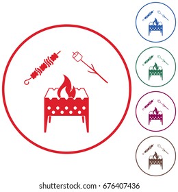 Brazier, zephyr and kebab icon. Vector illustration