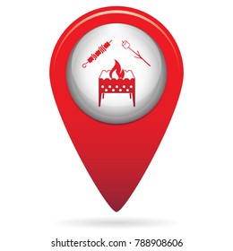 Brazier, zephyr and kebab icon. Vector illustration