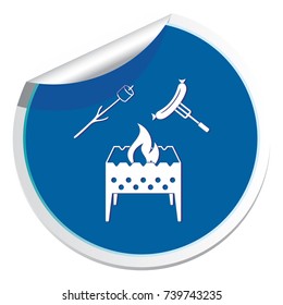 Brazier, zephyr and sausage icon. Vector illustration