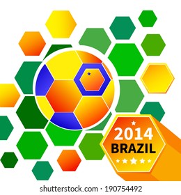 Brazil 2014 football poster.Bright Background. Vector illustration