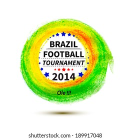 Brazil 2014 football poster.Circle spot. Bright Background. Vector illustration