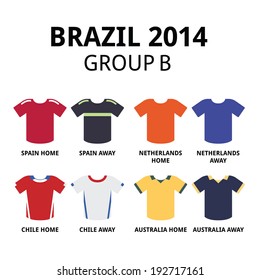 Brazil 2014 - group B teams football jerseys 