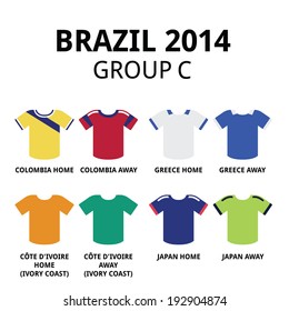  Brazil 2014 - group C teams football jerseys 