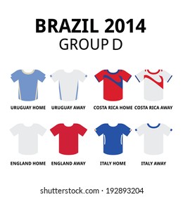 Brazil 2014 - group D teams football jerseys 