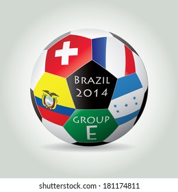 Brazil 2014 Group E vector illustration.