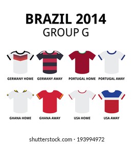 Brazil 2014 - group G teams football jerseys 