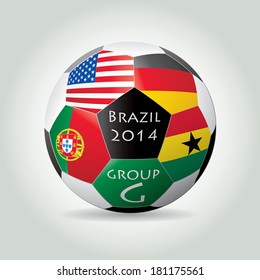 Brazil 2014 Group G vector illustration.