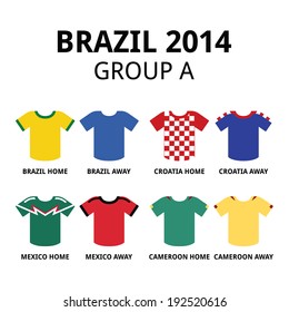 Brazil 2014 - group A teams football jerseys 