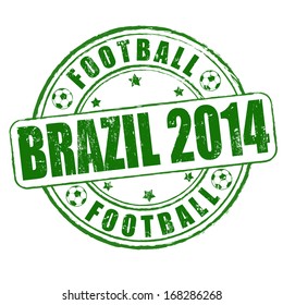 Brazil 2014 grunge rubber stamp on white, vector illustration