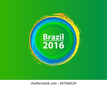 Brazil 2016 abstract flag color background design vector