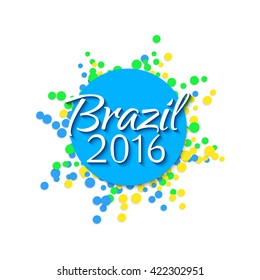 Brazil 2016 concept. Confetti background. Vector illustration. EPS 10.