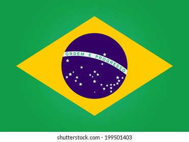 Brazil 2016 element flag over green background vector illustration rio