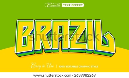 brazil 3d logo template editable text effect style