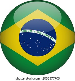 Brazil 3D Rounded Country Flag Icon