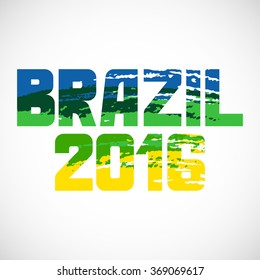 Brazil abstract background with grunge paint strokes in color of flag. Design for covers, brochure, advertising banner.