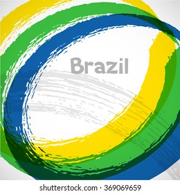 Brazil abstract background with grunge paint strokes in color of flag. Design for covers, brochure, advertising banner.