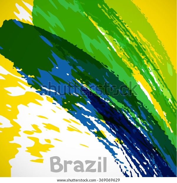 Brazil Abstract Background Grunge Paint Strokes Stock Vector Royalty Free