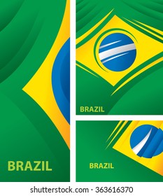 Brazil Abstract Flag, Brazilian Color (Vector Art)