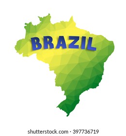 Brazil, abstract polygonal background. Map.  Vector illustration.