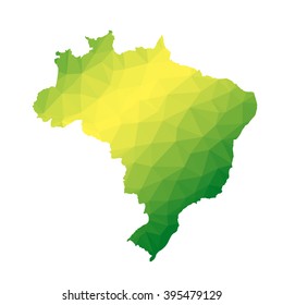 Brazil, abstract polygonal map isolated on white background.  Vector illustration.