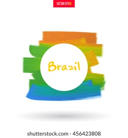 Brazil. Abstract texture, acrylic or oil paint on canvas. Handmade. For the sport concept or promotional printed products. Colorful palette the artist's rough brush strokes.