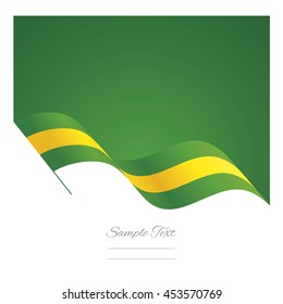 Brazil abstract wave flag ribbon vector background