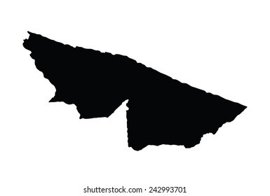 Brazil, Acre vector map silhouette isolated on white background. High detailed silhouette illustration. 