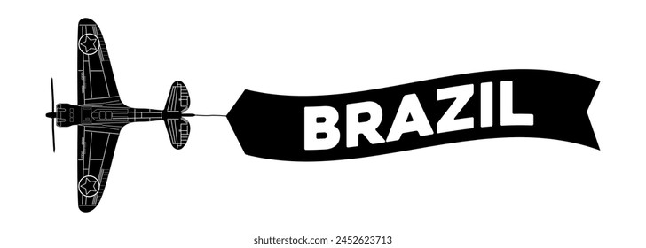 Brazil advertisement banner is attached to the plane
