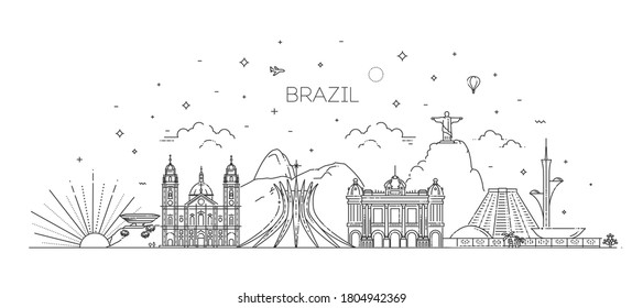 Línea vectorial de la arquitectura de Brasil