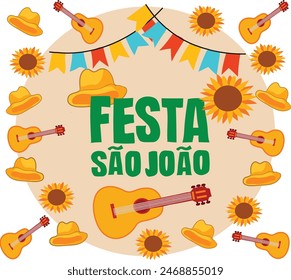 brazil autumn banners festa sao joao Vector illustration. Good for banner, poster, greeting card, party card, invitation, template, advertising, campaign, and social media.