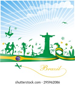 brazil background with flag and symbol 