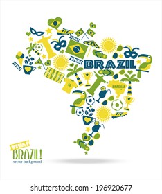 Brazil background. Illustration map of Brasil.