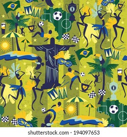 Brazil background. Seamless pattern