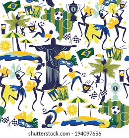 Brazil background. Seamless pattern