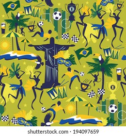 Brazil background. Seamless pattern