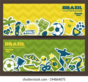 Brazil background. Set of banners.