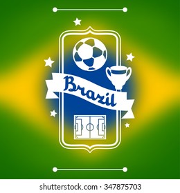 Brazil background with stylized objects and cultural symbols.