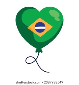 brasilianischer Ballon mit Herzform, Vektorgrafik einzeln