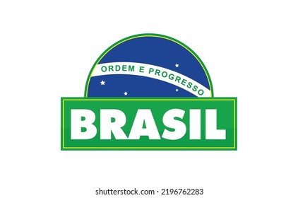 Brazil banner design. Brazilian colors with flag elements.