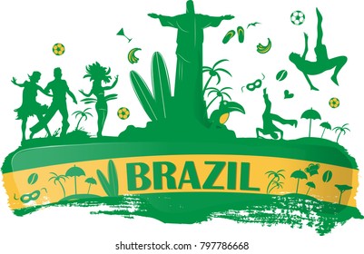 brazil banner with icon