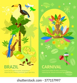 Brazil banners Brazilian Carnival Brazilian culture vector illustration 