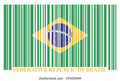 Brazil barcode flag, vector