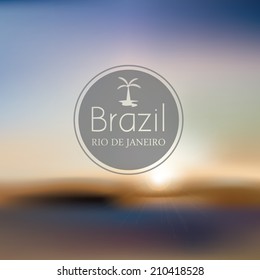 brazil beach blurry landscape vector illustration