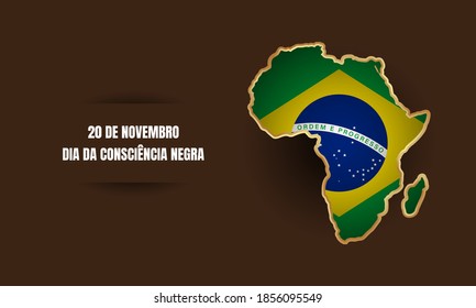 Brazil Black Awareness Day Background. Translate : November 20, Black Awareness Day. Vector Illustration.