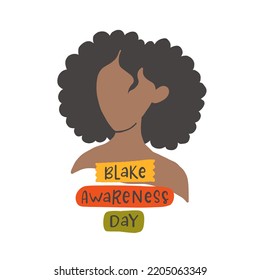 Brazil Black awareness day. Dia da Consciencia Negra. Silhouette face head ethnic group of black woman. November 20. 