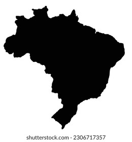Brazil black map on white background. Vector illustration.