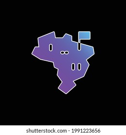Brazil blue gradient vector icon