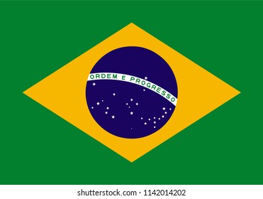 Brazil Brazilian Country Flag Illustration Design