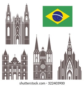 Brazil buildings logo. Abstract Brazil buildings on white background