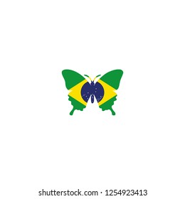Brazil butterfly flag graphic element Illustration template design